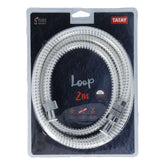 Shower hose loop, Silver & White